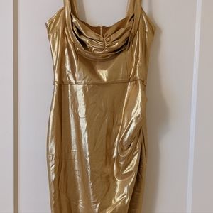 Bettie Page/Tatyana Gold Lamé Pinup Dress